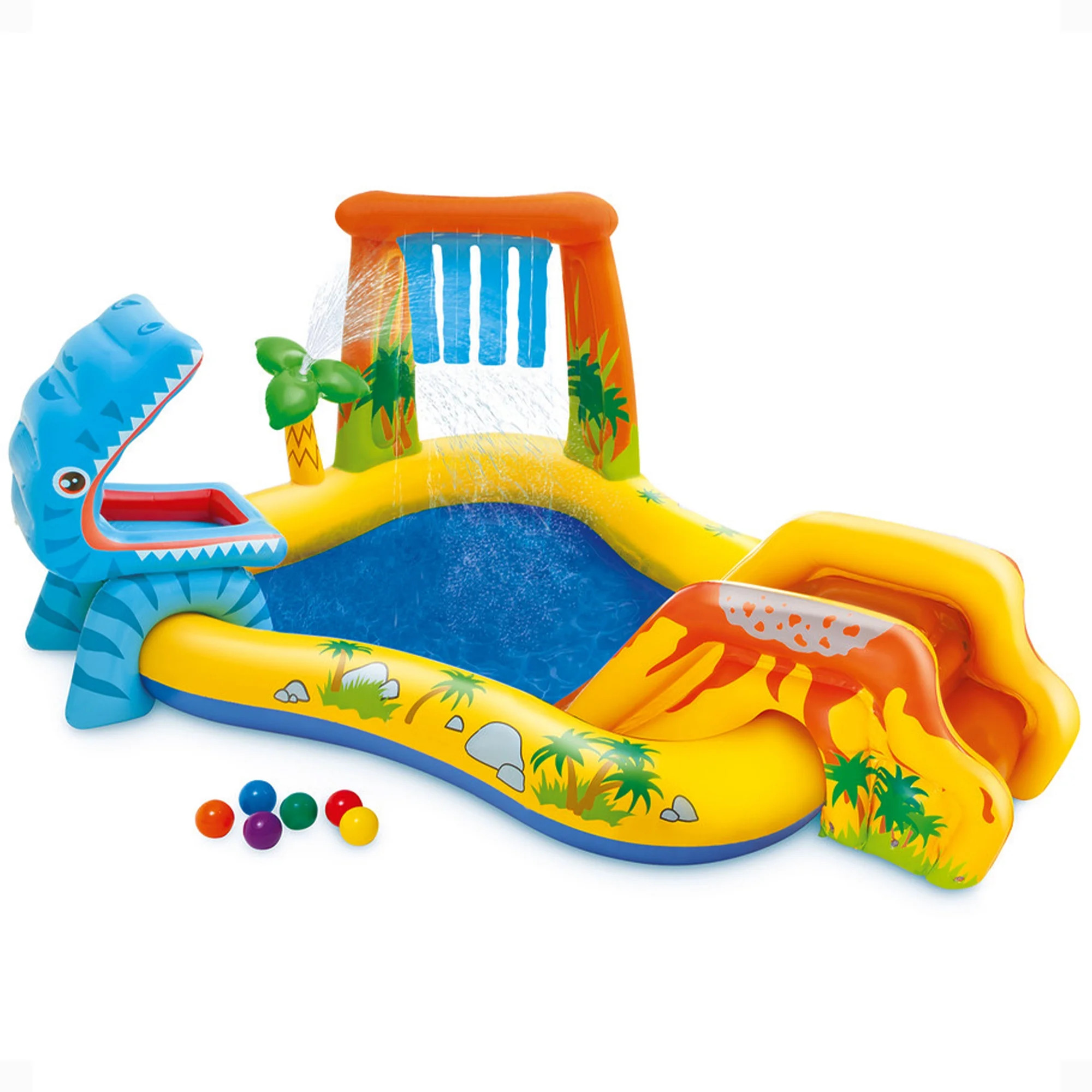 Intex Inflatable Kids Dinosaur Play Center Outdoor Water Park Pool w/ Slide | Walmart (US)