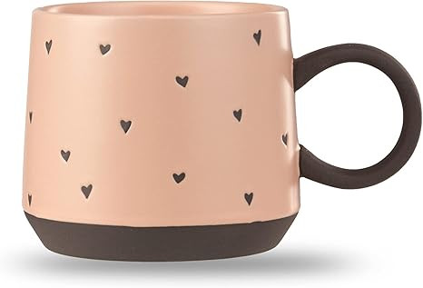 15oz/450ml Coffee Mugs, Unique Pink Clay Ceramic Mugs, Tea Cups, Rare Heart Design Mugs, Tea Mug ... | Amazon (US)