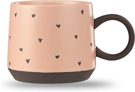 15oz/450ml Coffee Mugs, Unique Pink Clay Ceramic Mugs, Tea Cups, Rare Heart Design Mugs, Tea Mug ... | Amazon (US)