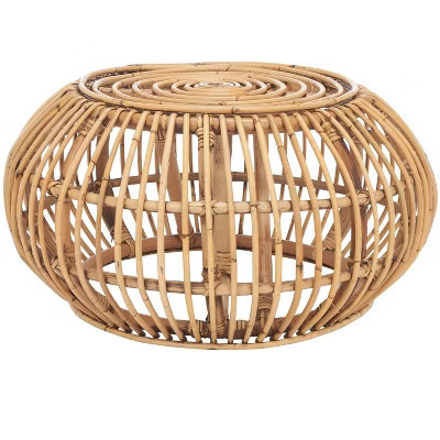 Jacynda Round Ottoman - OTT6501 - Honey Brown Wash - Safavieh | Target