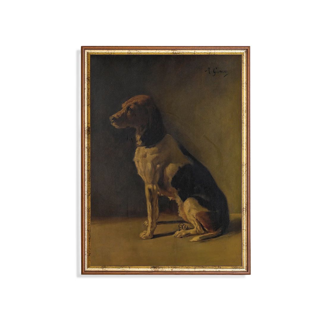 Vintage Dog Painting  Antique Animal Print  Moody Rustic Art - Etsy | Etsy (US)