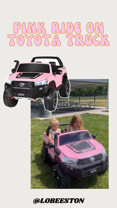 Pink Toyota ride on kids truck!! 