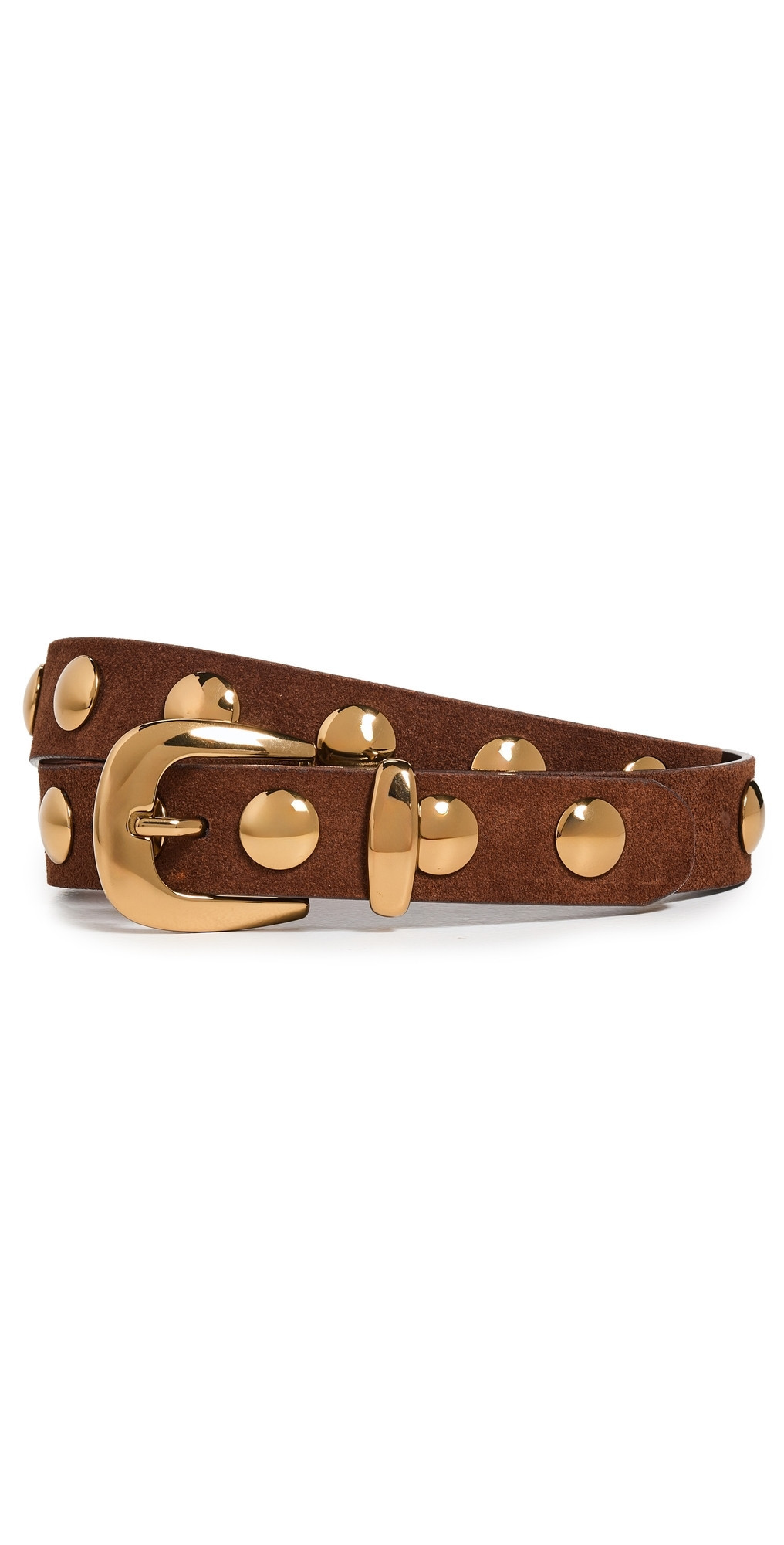 Madewell Studded Western Belt In Suede Soft Mahogany L | Shopbop
