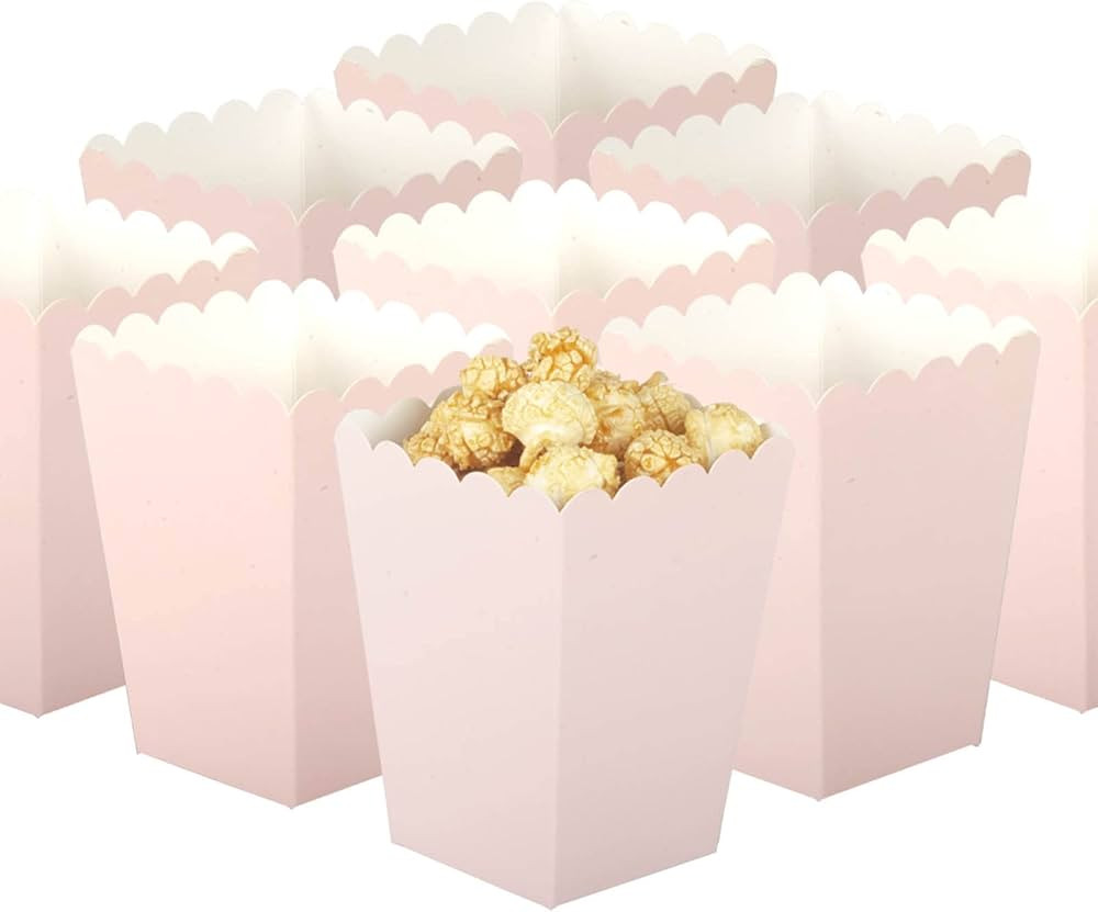 Light Pink Popcorn Boxes Set of 36 Mini Paper Popcorn Favor Boxes,Open-Top Cardboard Popcorn Cont... | Amazon (US)