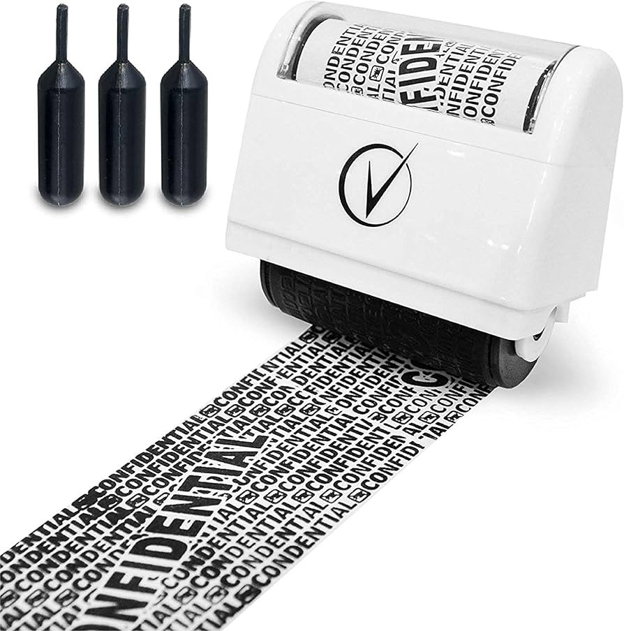 Identity Theft Protection Roller Stamps Wide Kit, Including 3-Pack Refills - Confidential Rolle... | Amazon (US)