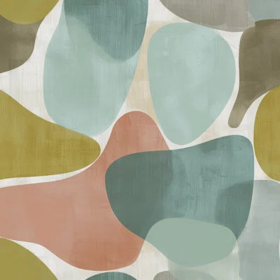 Mid-Century Modern Wallpaper Organik Shapes Wall Decor | Wayfair North America