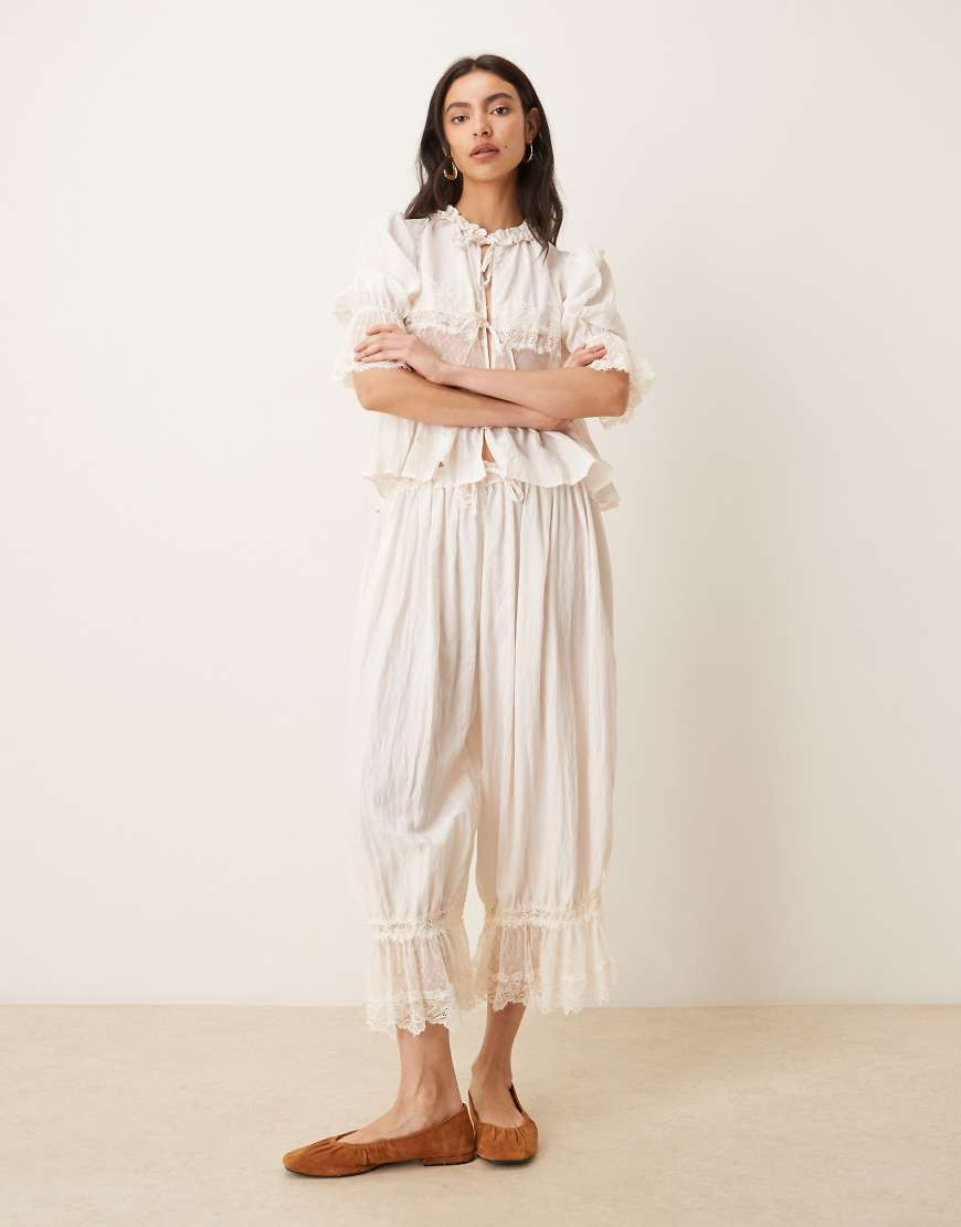 Free People forever young bloomer trouser in white | ASOS (Global)