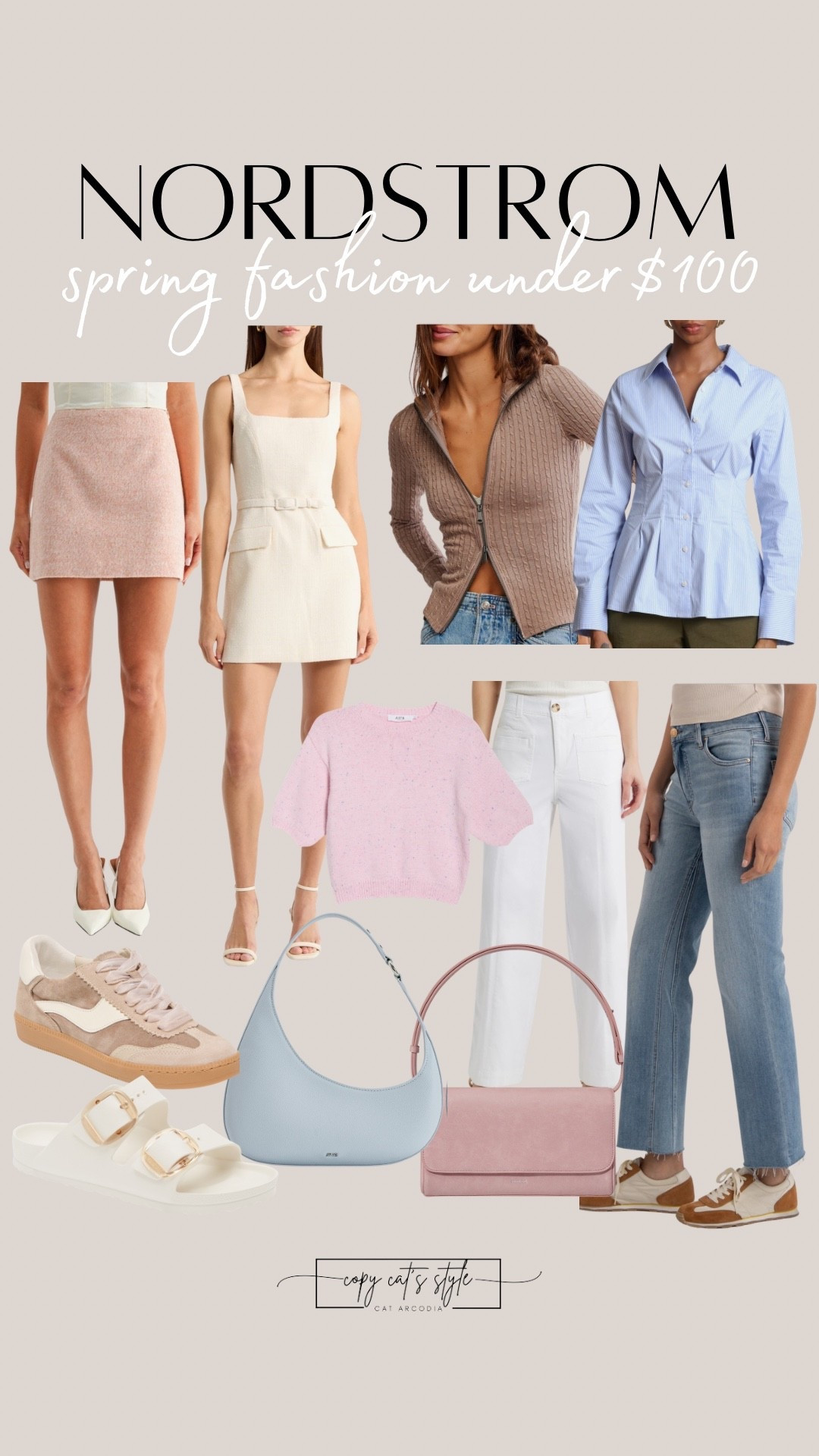 Nordstrom spring fashion finds under $100.  Nordstrom spring  dressss, skirts, tops, bags, shoes, jeans and more. 
