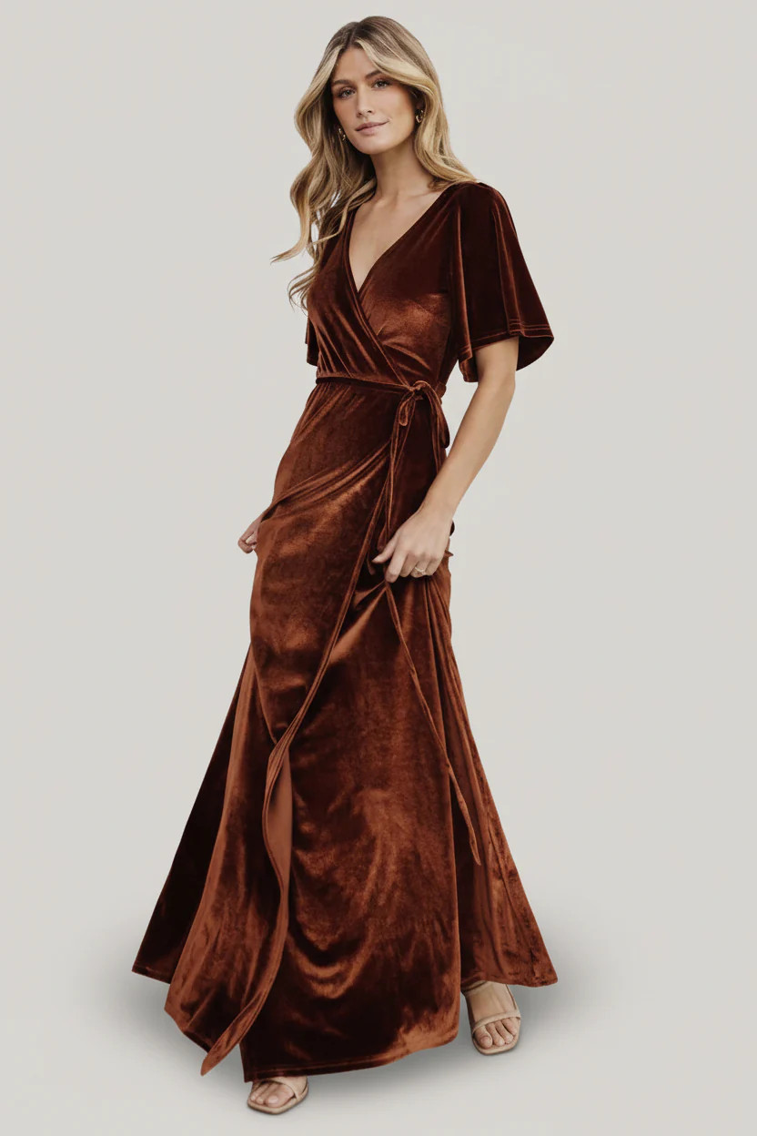 Meghan Velvet Wrap Maxi Dress | Baltic Born