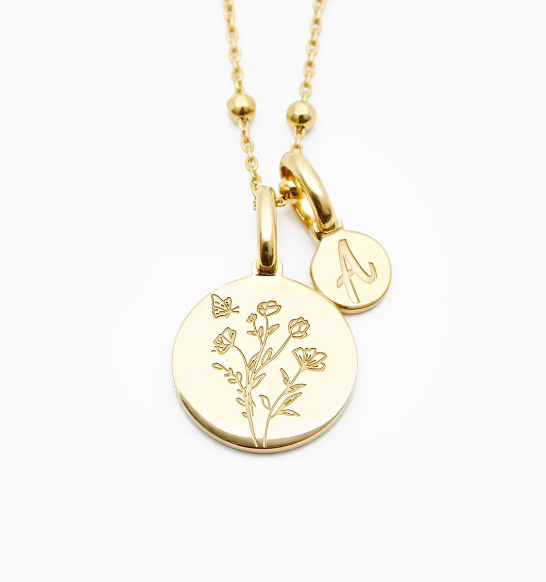 Wild Flower Necklace With Initial | Rellery