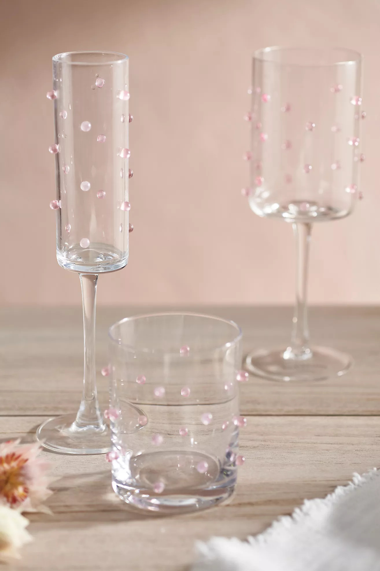 Pink Confetti Flutes, Set of 2 | Anthropologie (US)