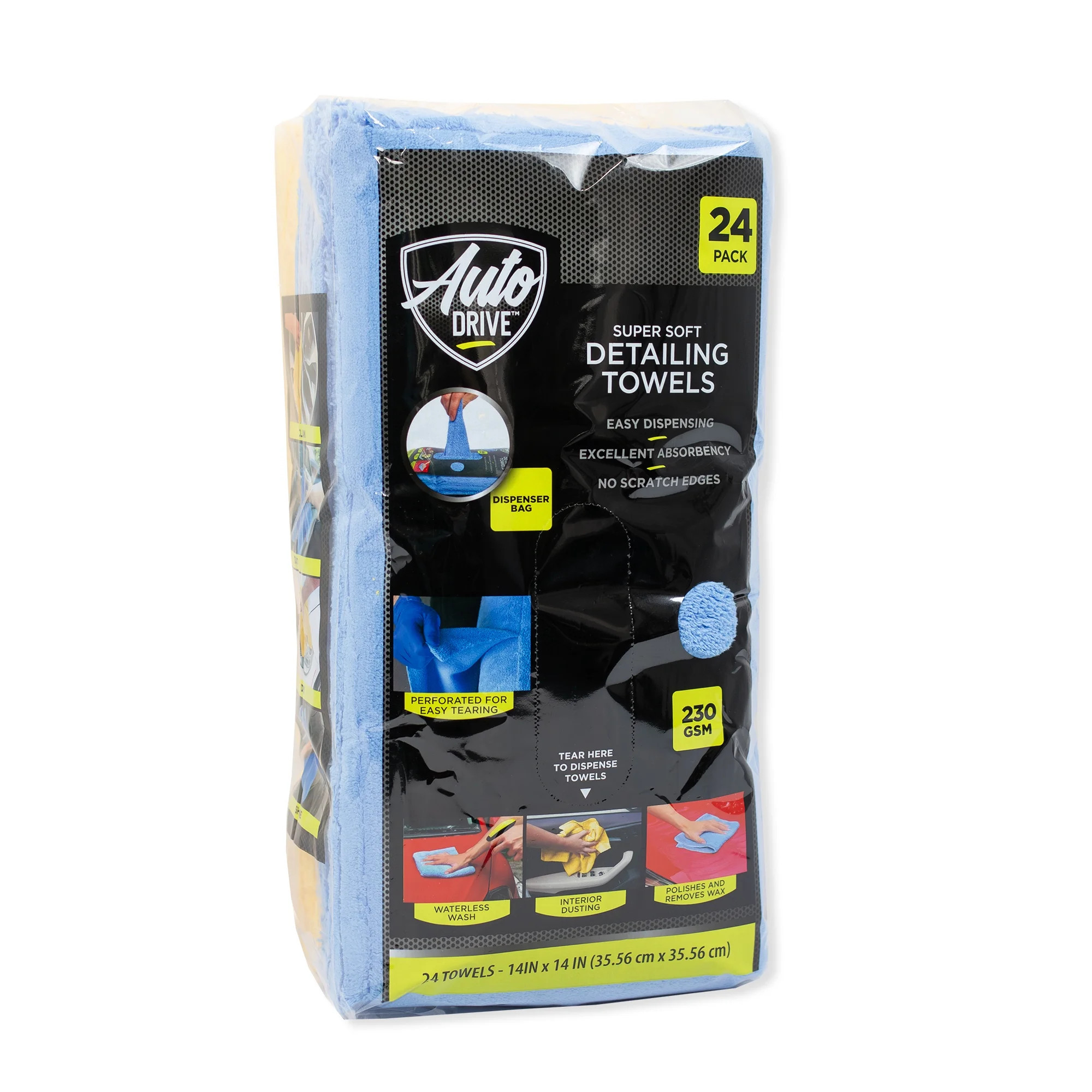 Auto Drive Coral Fleece Multi-Purpose Microfiber Towel, Cleaning, Detailing, 24 Pack, Blue & Yell... | Walmart (US)