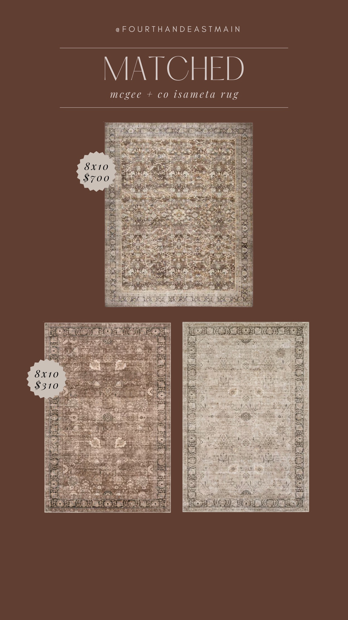 matched mcgee + co isameta rug 

vintage rug
neutral rug
brown rug
mcgee dupe


#LTKhome