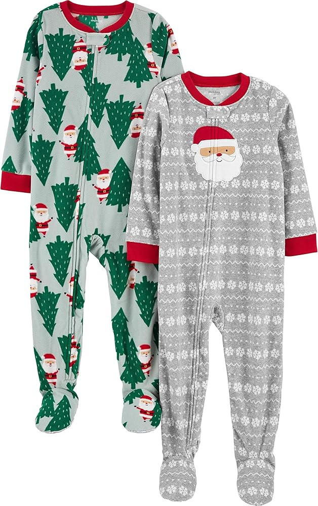 Light Grey Santa/Mint Green Christmas Print | Amazon (US)