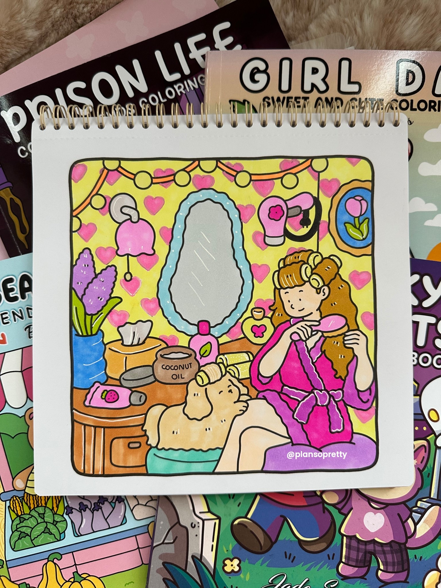 Love the dogs hair curlers 🤣 scene from Girl  Moments Vol 2. #girlmoments #ohuhumarkers #cocowyo #coloringcommunity #cutecoloring #dogmoments #adultcoloring #coloringbookaddict #selfcareroutine #vanity #girlyroom

#LTKFindsUnder50 #LTKKids #LTKBeauty