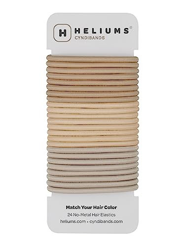 Cyndibands Blonde Hair Ties - No Damage Elastic Hair Tiess, 4mm Ponytail Holders - 24 Count (Sandy, Beige, Ash Blonde) | Amazon (US)