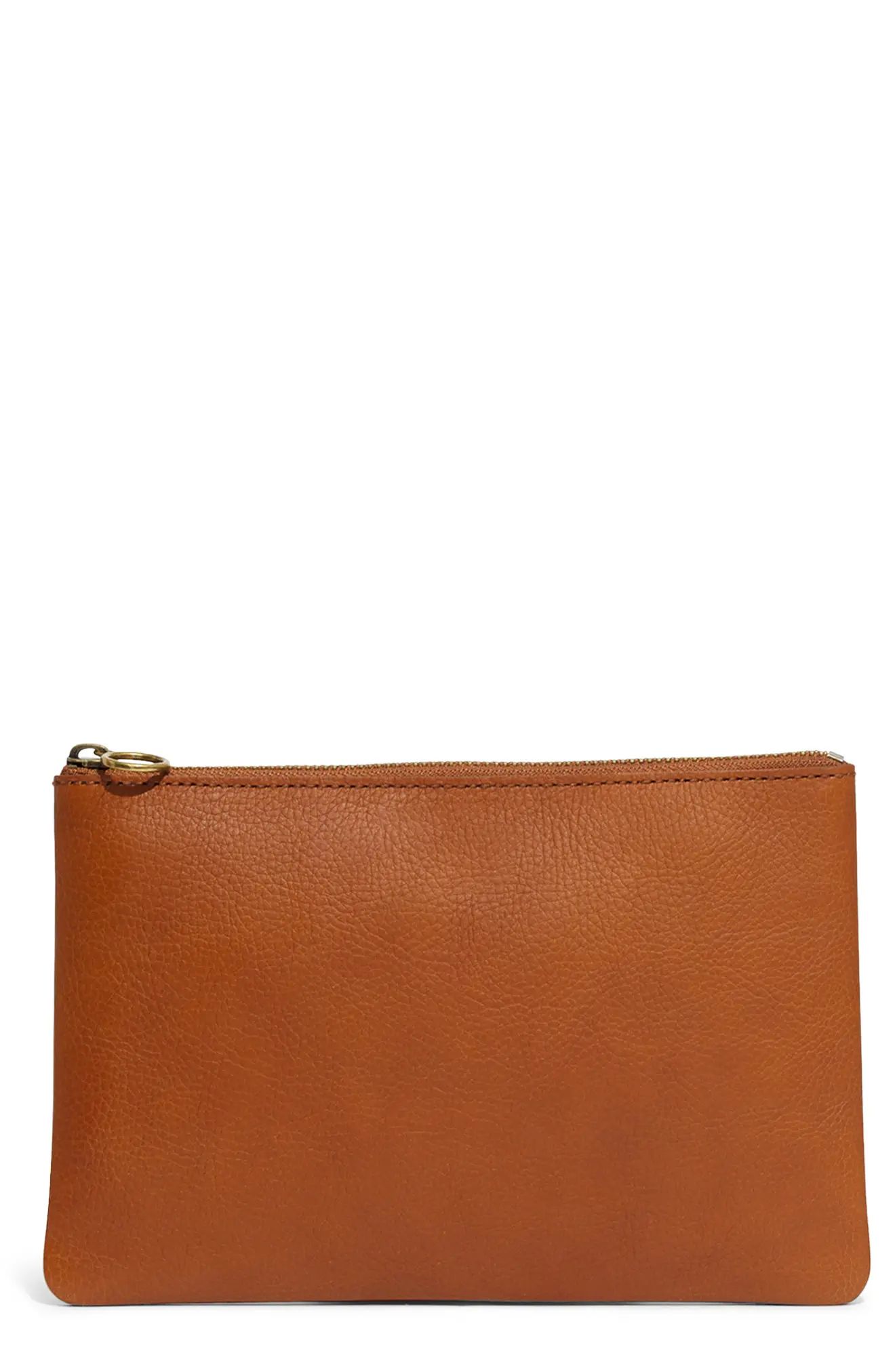 Madewell The Leather Pouch Clutch - Brown | Nordstrom