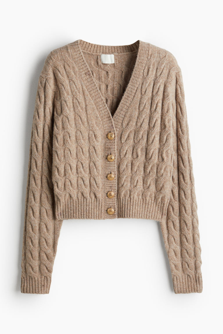 H & M - Cardigan mit Zopfmuster - Beige - Damen | H&M (DE, AT, CH, NL, FI)