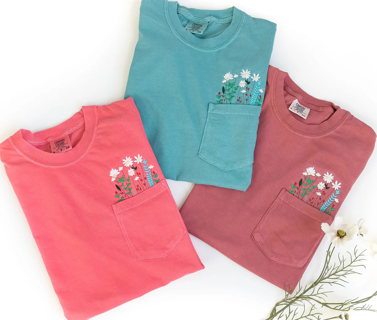 Wildflower Pocket Tees | Peach Marketplace