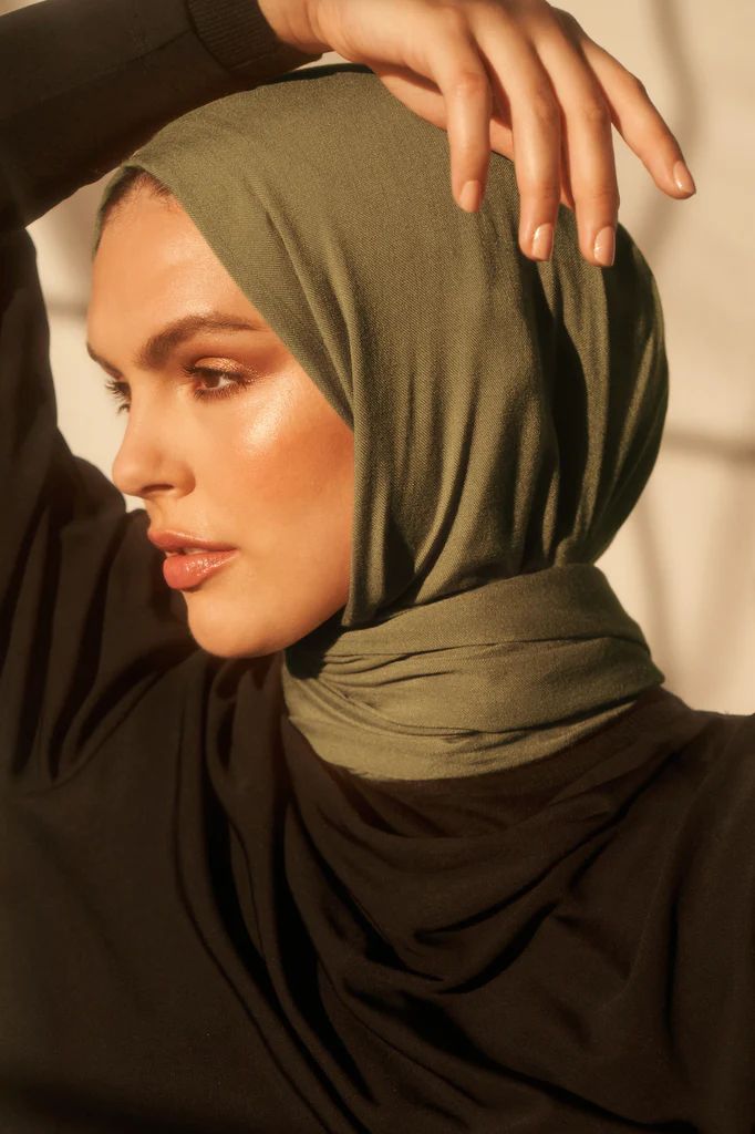Bamboo Woven Hijab - Olive | Haute Hijab