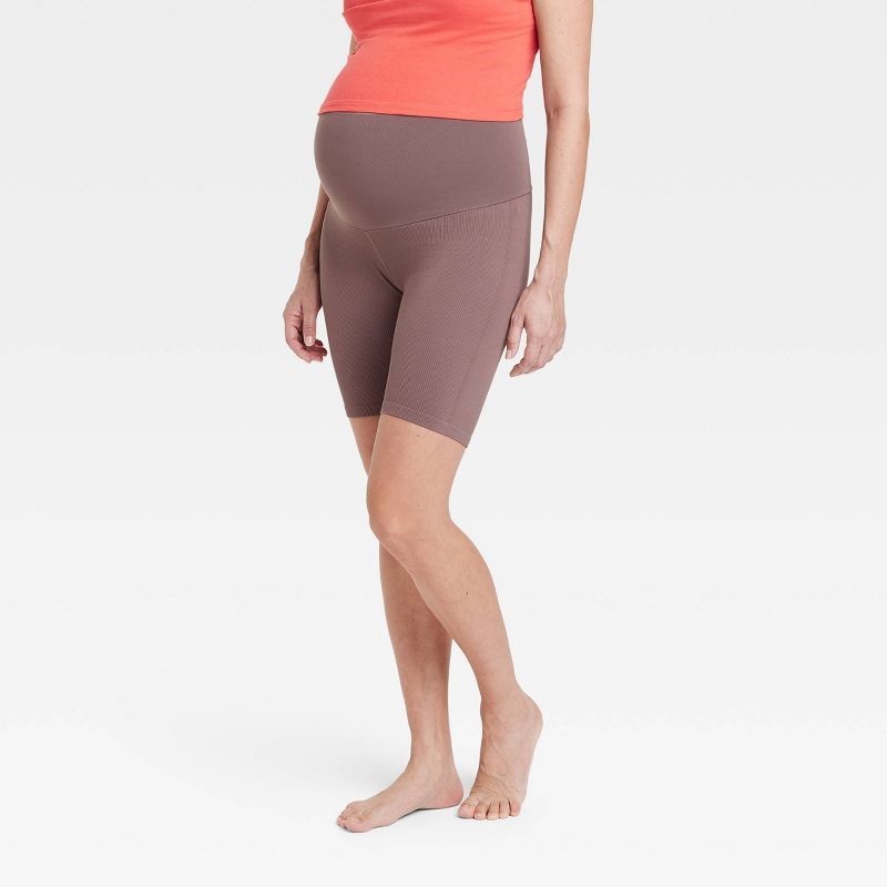 Seamless Ribbed Maternity Bike Shorts - Isabel Maternity by Ingrid & Isabel™ | Target