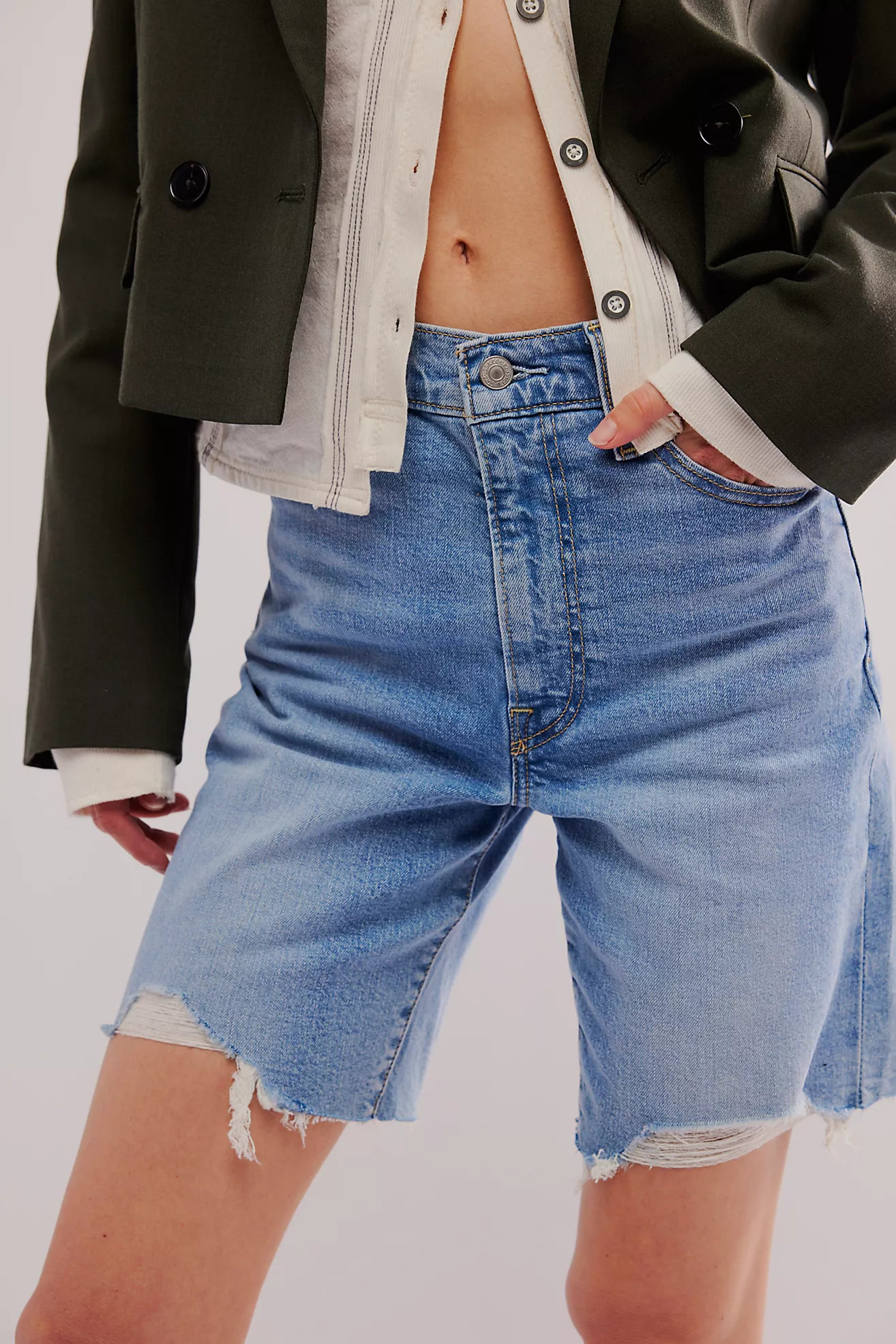 Levi's Ribcage Bermuda Shorts | Free People (Global - UK&FR Excluded)