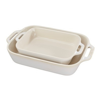 Staub Ceramic 2-pc Rectangular Baking Dish Set - Rustic Ivory | Target