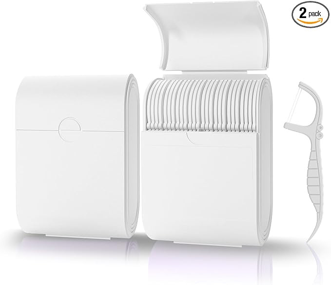 Portable Dental Floss Picks Case 2 Box，52 Count Flosser a Box – Travel Dental Hygiene Kit wit... | Amazon (US)