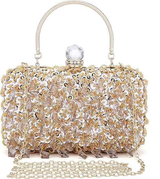 UBORSE Women Wedding Clutch Rhinestone Bling Sequin Evening Bags Vintage Crystal Beaded Cocktail ... | Amazon (US)