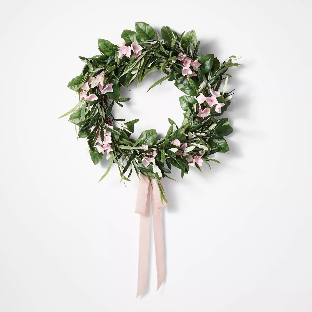 Floral Wreath with Ribbon Purple - Threshold™ designed with Studio McGee | Target