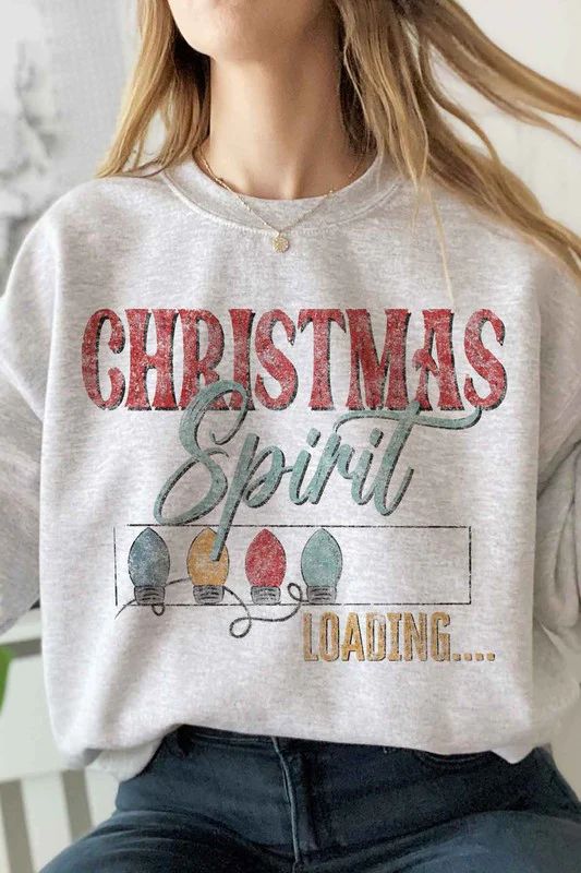 LOADING CHRISTMAS SPIRIT GRAPHIC SWEATSHIRT | Casual Chic Boutique
