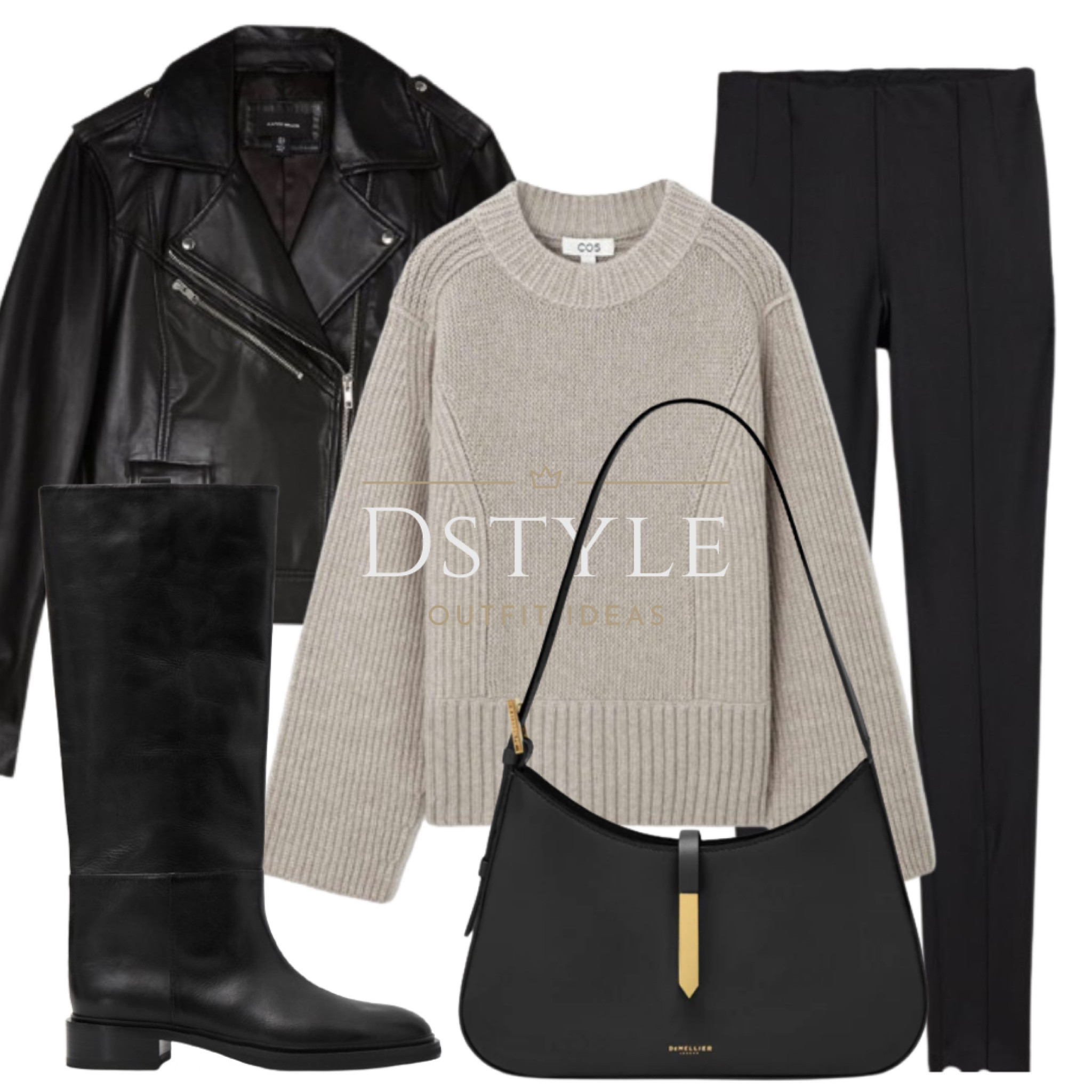 Effortless edge in neutrals: Light beige sweater, black leather biker jacket, leggings, and fierce leather biker boots. 🖤✨ #CasualChic #EdgeInStyle

#LTKSeasonal #LTKstyletip #LTKshoecrush