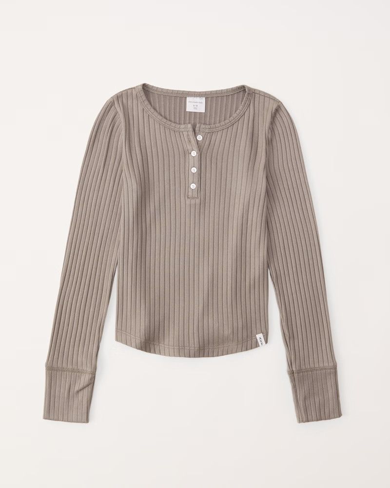 long-sleeve cozy henley tee | Abercrombie & Fitch (US)