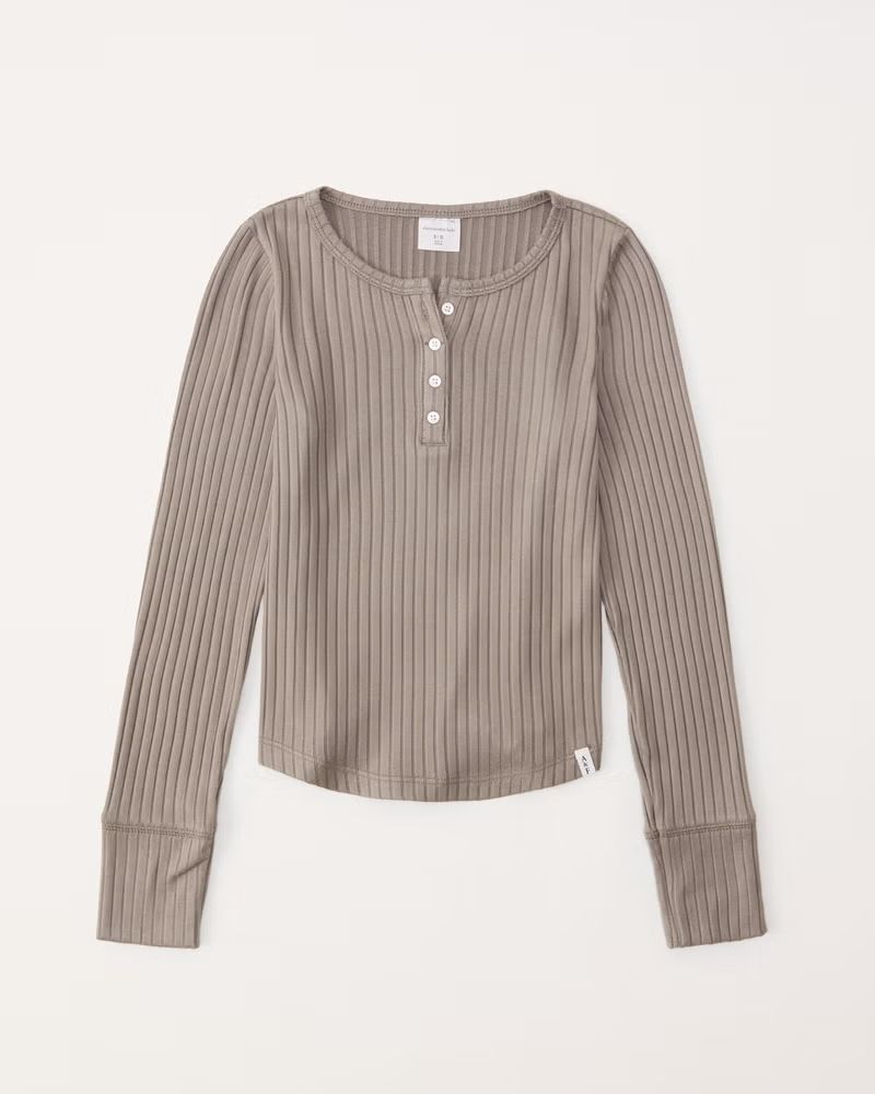 long-sleeve cozy henley tee | Abercrombie & Fitch (US)
