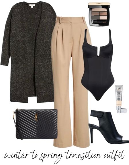 Cardigan 
Sweater 
Bodysuit 
Sandals
YSL bag 

#LTKSeasonal #LTKstyletip #LTKitbag