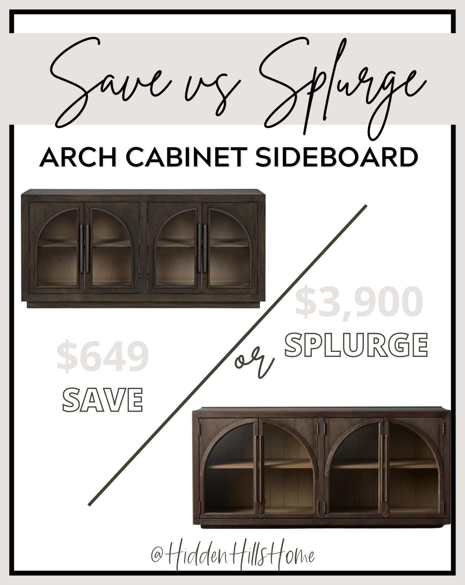 Affordable home decor finds! Home decor dupe, save or splurge home decor, cabinet, sideboard, arch sideboard, Arhaus dupe #home

#LTKStyleTip #LTKHome #LTKSaleAlert