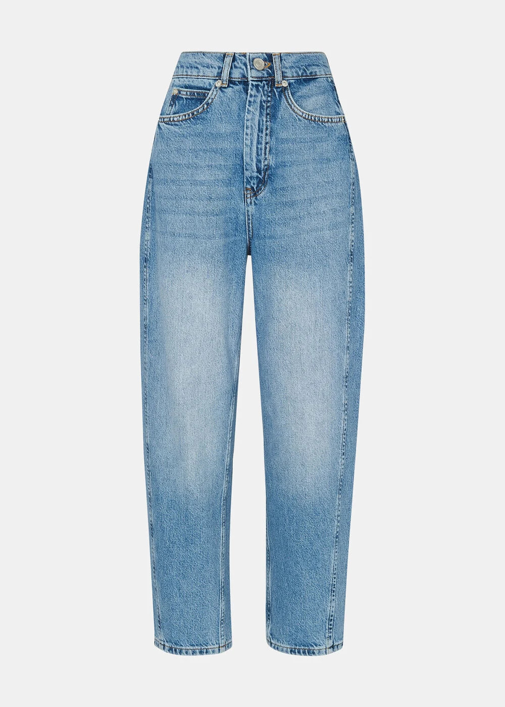 Light Wash High-Waisted Barrel Leg Jeans | Whistles | Whistles UK | | Whistles