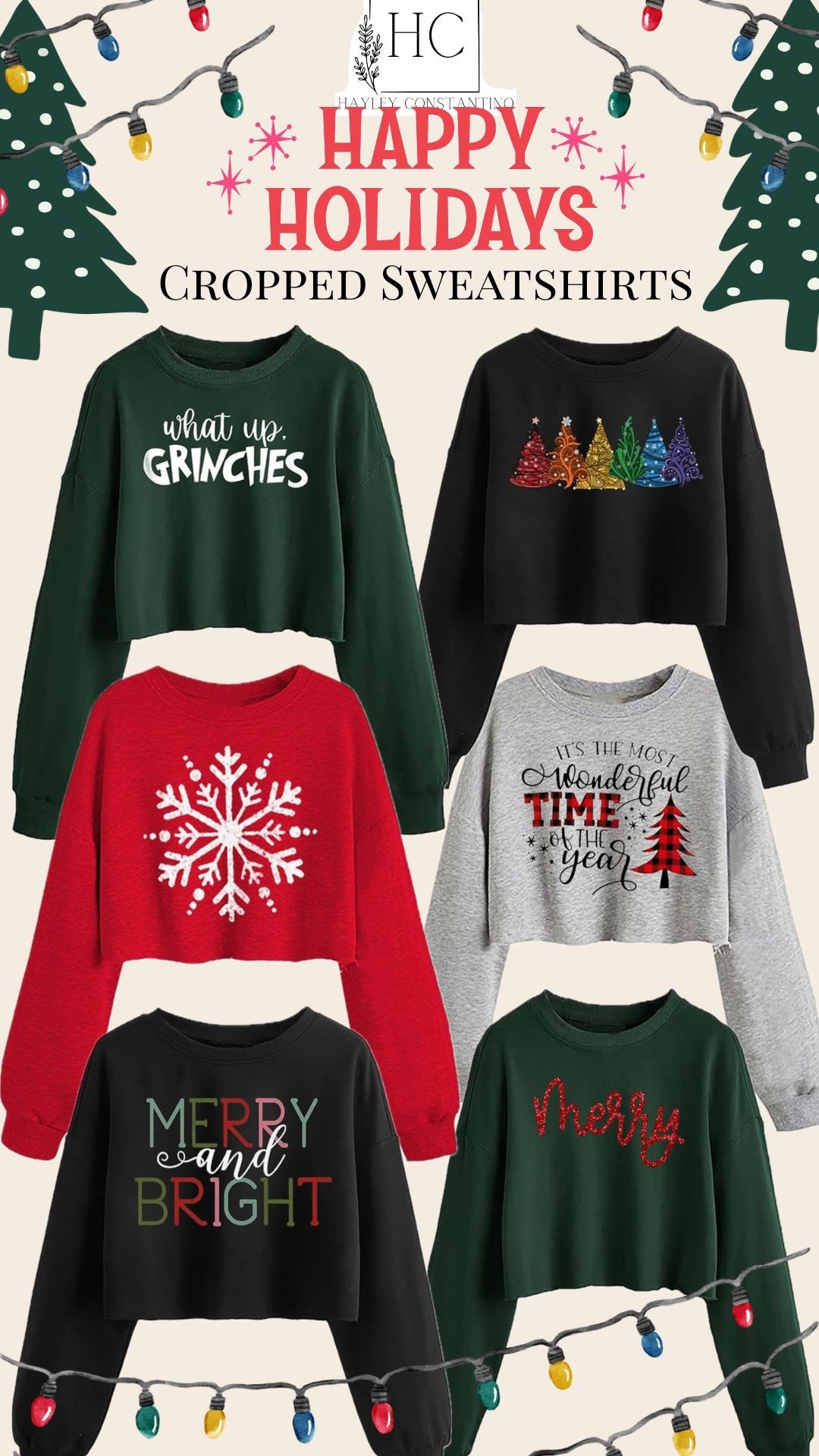 Get your girls holiday-ready with these adorably festive cropped sweatshirts—perfect for cozy days, cookie-baking nights, and every twinkly moment in between!
Each sweatshirt brings its own burst of cheer: playful sayings, glittery graphics, bold colors, and comfy cropped fits that feel as good as they look. From cheeky “What Up, Grinches” vibes to classic snowflakes, rainbow Christmas trees, and sparkling “Merry & Bright” designs, there’s a style to match every mood of the season.
Soft, trendy, and totally Insta-worthy, these sweatshirts make the perfect go-to for holiday parties, school spirit days, or lounging by the fire with hot cocoa. Your teen daughters will be obsessed—festive fashion has never been this cute! 🎄✨

#LTKHoliday #LTKCyberWeek #LTKGiftGuide