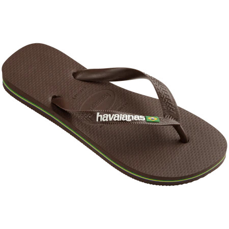 Women's Brazil Logo Flip Flops Dark Brown/White | Havaianas | Havaianas