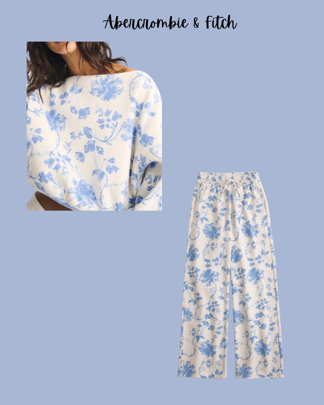 Abercrombie knew what they were doing with this floral set 🤍💙 Top is now $45 (25% off!) + matching wide-leg pants $70.
Perfect for gifting, lounging or styling up for errands. #OOTDInspo #NeutralStyle #CozyVibes #LoungeSet #WinterWardrobe #DailyOutfit #StyleFavorites #FloralSet #ComfortStyle #ElevatedBasics