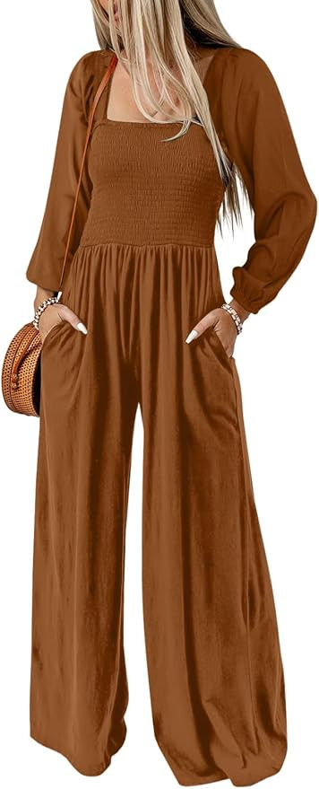 DOKOTOO Women's Casual Loose Overalls Jumpsuits One Piece Sleeveless Wide Leg Long Pant Rompers W... | Amazon (US)