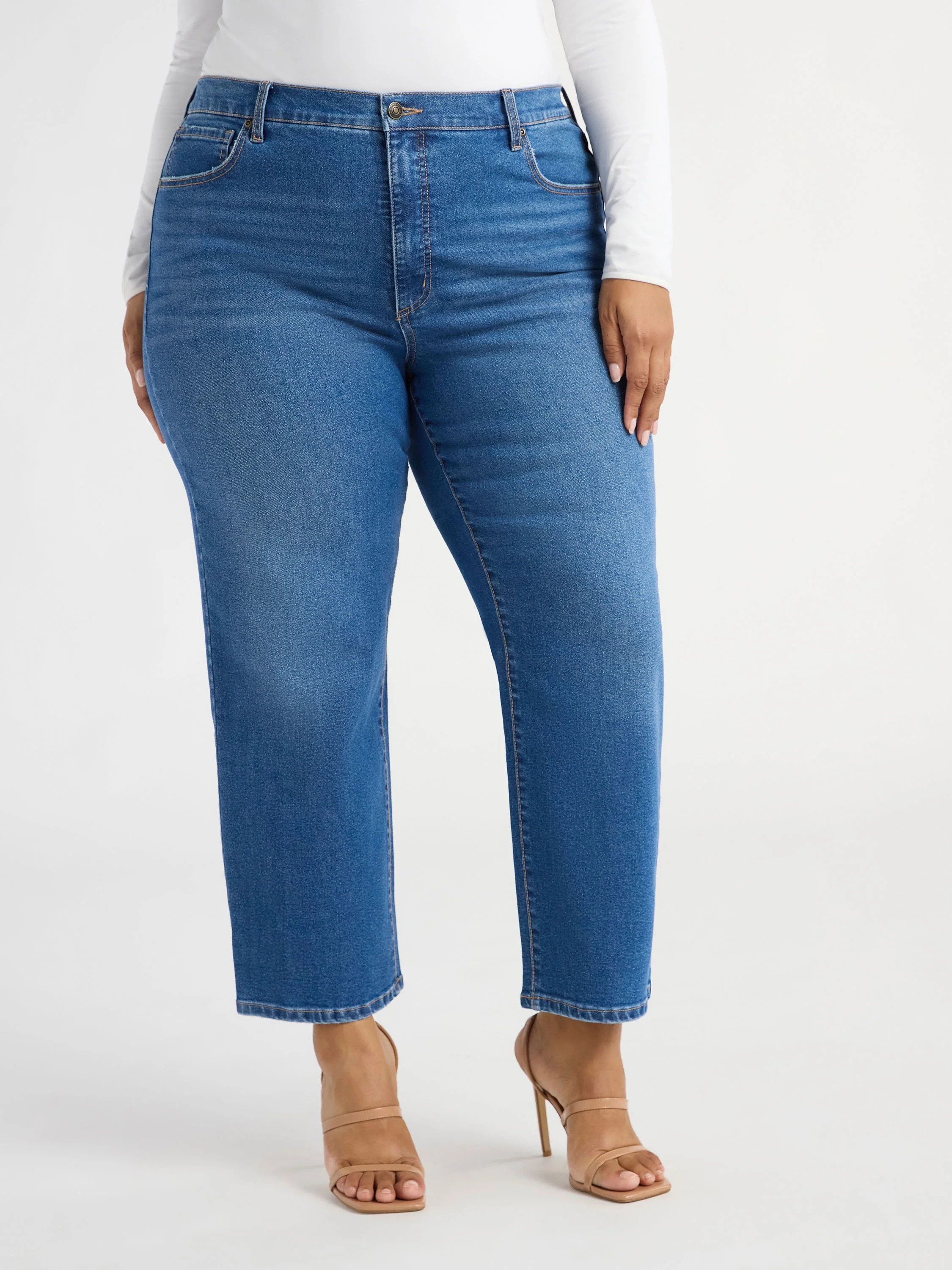 Sofia Jeans Women's and Women's Plus Lana Relaxed High Rise Jeans, 26" Inseam, Sizes 0-28W - Walm... | Walmart (US)