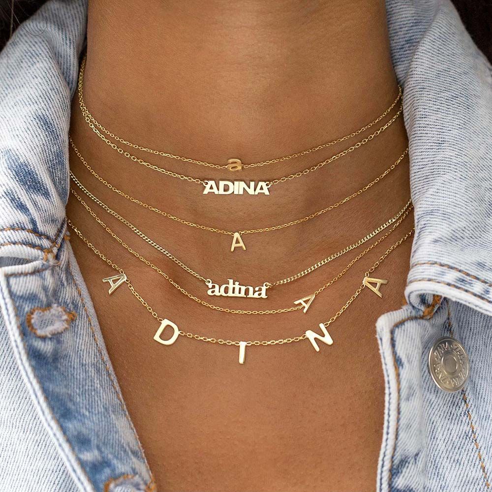 Mini Lowercase Nameplate Necklace | Adina Eden
