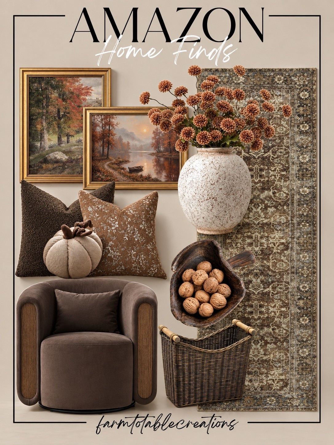 Amazon Home Finds For Fall 🍂

Warm tones, cozy textures, and those collected details that make a home feel ready for fall. I love how these Amazon finds layer together for an elevated seasonal refresh without feeling overdone.

#AmazonHome #AmazonHomeFinds #FallHomeDecor #FallDecor #FallLivingRoom #NeutralHomeDecor #BrownHomeDecor #AreaRug #AccentChair #ThrowPillows #FallPillows #FauxFallStems #FallArtwork #DecorativeVase #WovenBasket #PumpkinDecor #CozyHome #LivingRoomDecor #HomeDecorFinds

#LTKHome #LTKSaleAlert #LTKSeasonal
