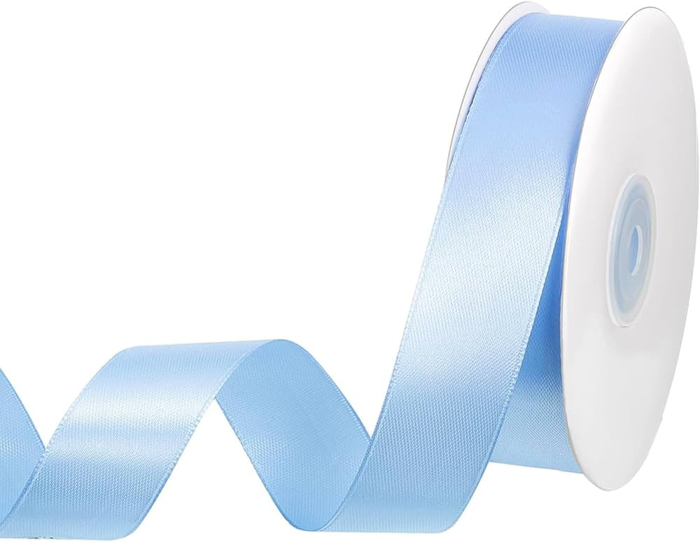Blue Ribbon, 50 Yards 1 Inch Light Blue Ribbon Baby Blue Satin Ribbon Stocking Stuffers for Gift ... | Amazon (US)
