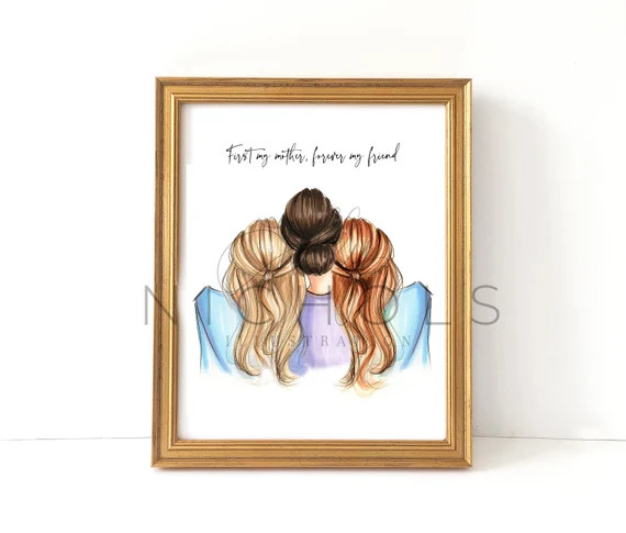 Mother's Day Semi-custom Print Three Figures choose | Etsy | Etsy (US)
