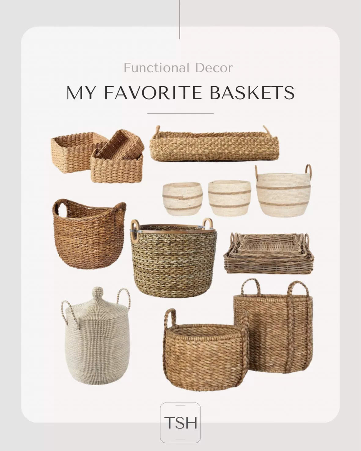 LA JOLIE MUSE Wicker Storage Baskets for Organizing, Recyclable Paper Rope  Basket with Wood Handles, Decorative Hand Woven Basket Organizers for