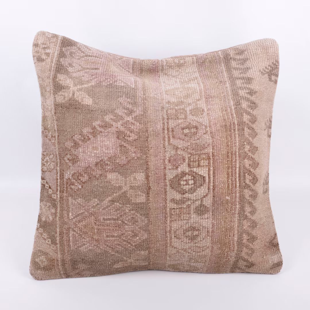 Vintage Kilim Pillow, 20x20 Pillow Cover, Handamde Kilim Pillow, Decorative Throw Pillow, Sofa Th... | Etsy (US)