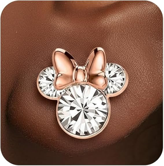 Minnie Mouse Birthstone Stud Earrings for Women Official License, Birthstone Earrings, Disney Gif... | Amazon (US)
