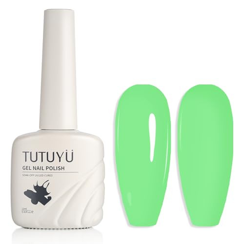 TUTUYU Neon Lemon Green Gel Nail Polish,Bright Green Gel Polish for Spring Summer, UV/LED Nail Lamp Needed,12ml | Amazon (US)